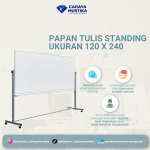Papan Tulis Whiteboard Standing Single Face Ukuran 120 x 240